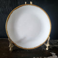 Antique Delinières & Co Bread Plate White Gold Brushstroke Edge Limoges France