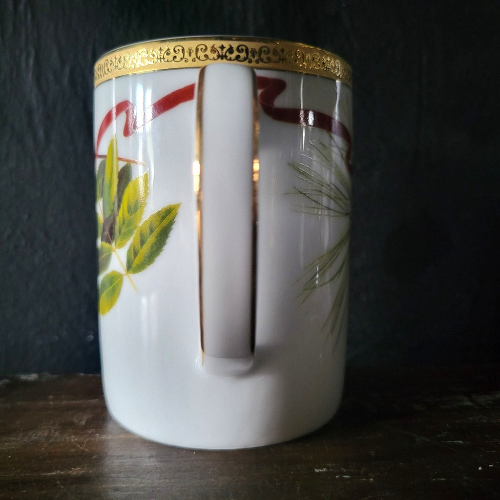 Charter Club Fashion Buffet Gold Holly and Pine Mug Christmas Mug