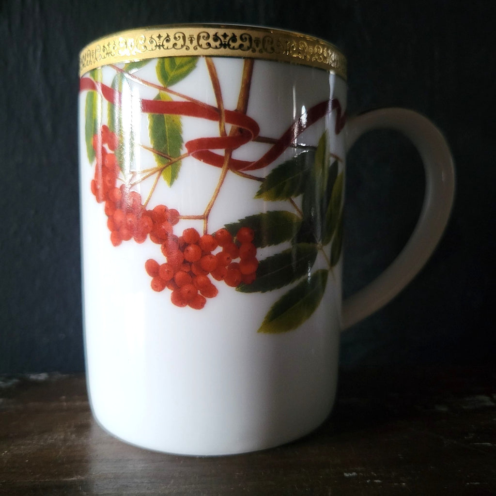 Charter Club Fashion Buffet Gold Holly and Pine Mug Christmas Mug