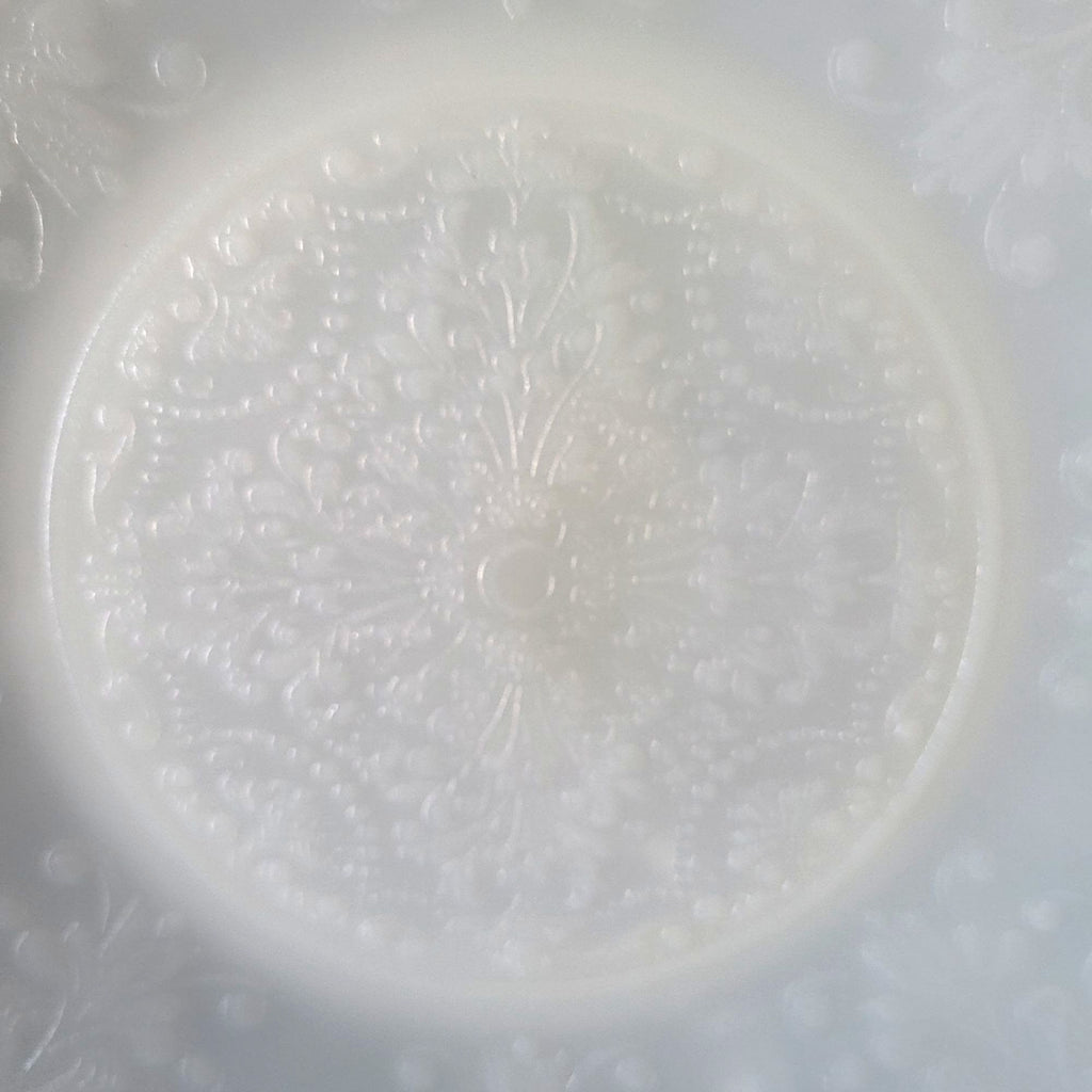 Vintage Macbeth-Evans Sweetheart Monax Opalescent Milk Glass Plate 12" c 1930