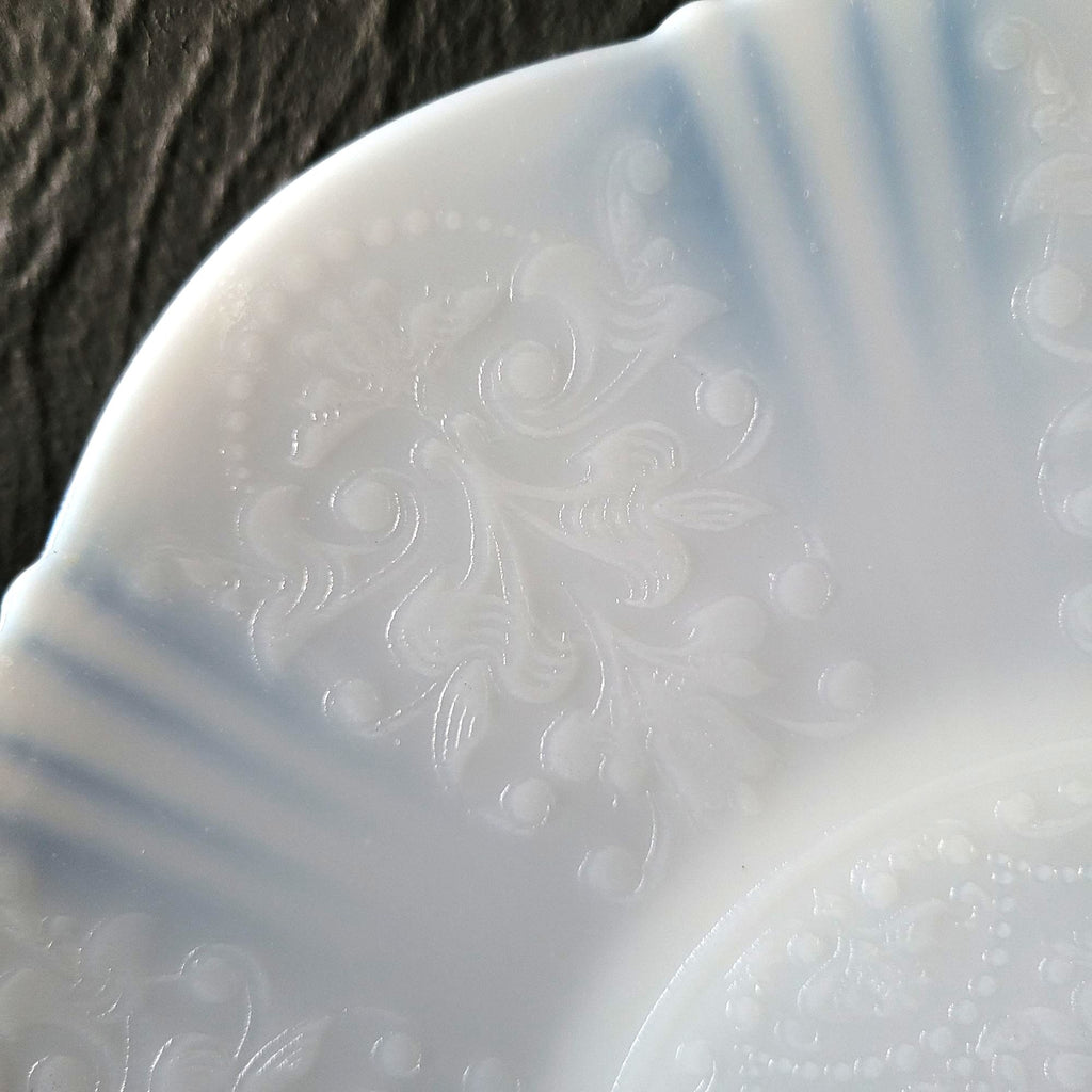 Vintage Macbeth-Evans Sweetheart Monax Opalescent Milk Glass Plate 12" c 1930