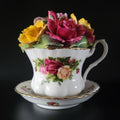 Vtg Royal Albert Old Country Roses 4" Musical Teacup, Canon D Johann Pachelbel