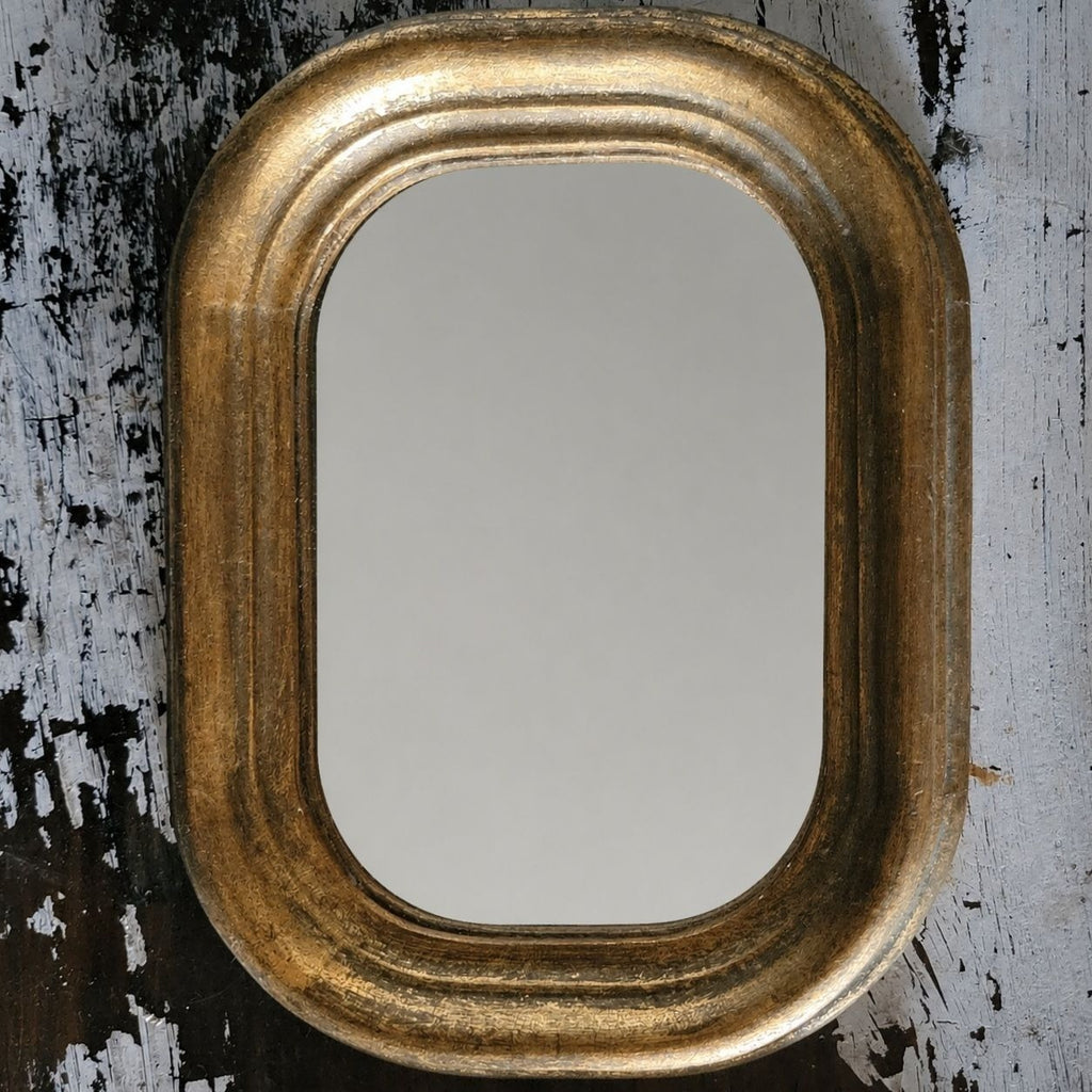 Small Vtg Italian Gilt Mirror Made In Italy Gallery Wall Accent Mirror 7.125"