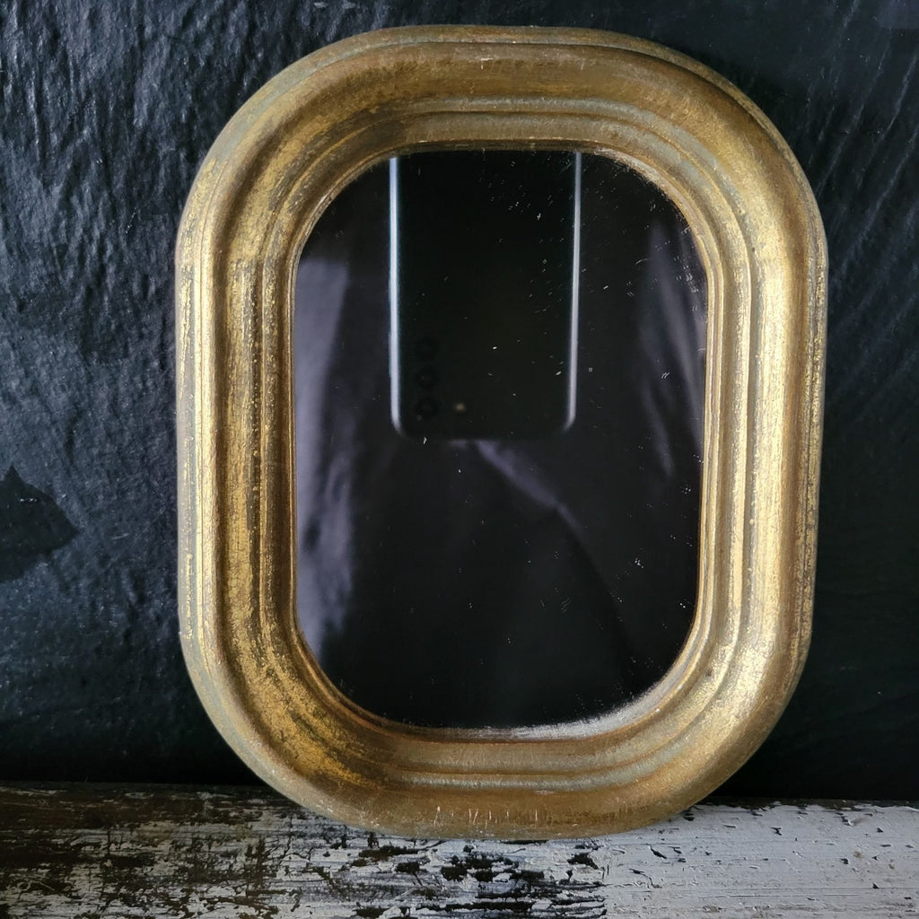 Small Vtg Italian Gilt Mirror Made In Italy Gallery Wall Accent Mirror 7.125"
