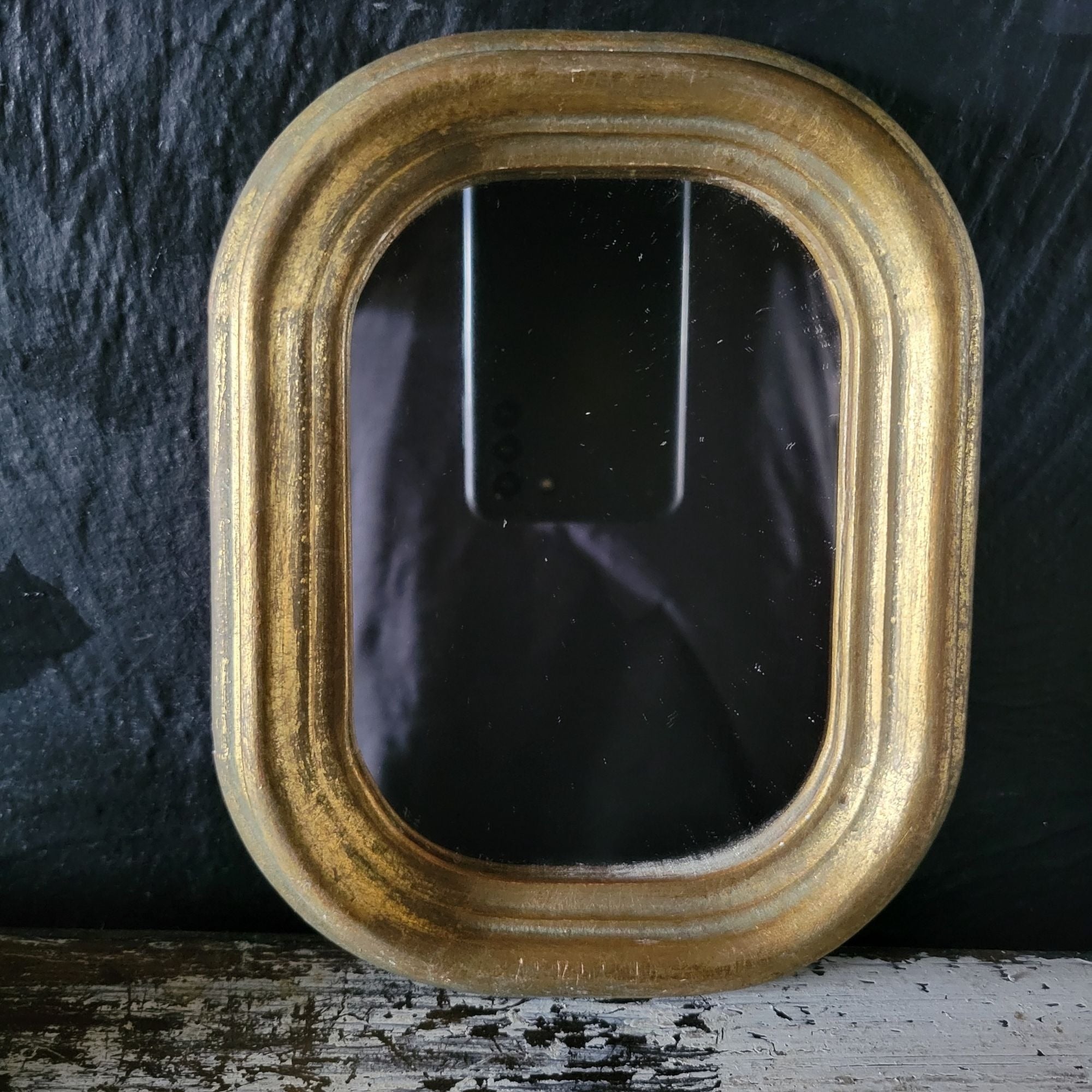 Small Vtg Italian Gilt Mirror Made In Italy Gallery Wall Accent Mirror 7.125"