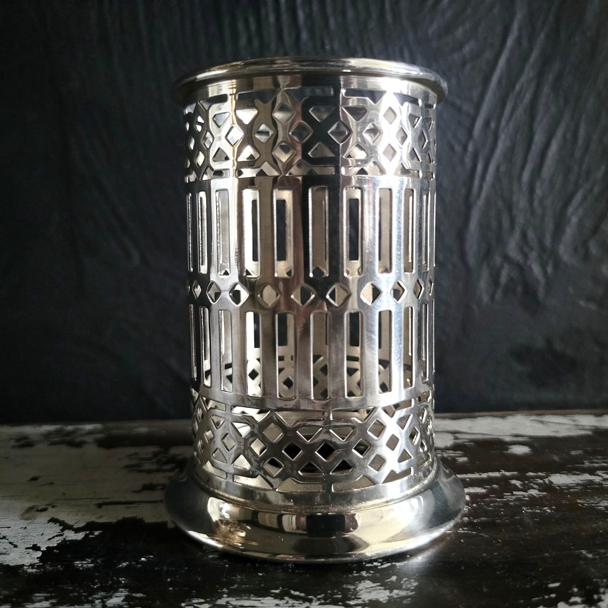 Vintage Webster-Wilcox Openwork Silverplate Worcestershire Condiment Holder #151