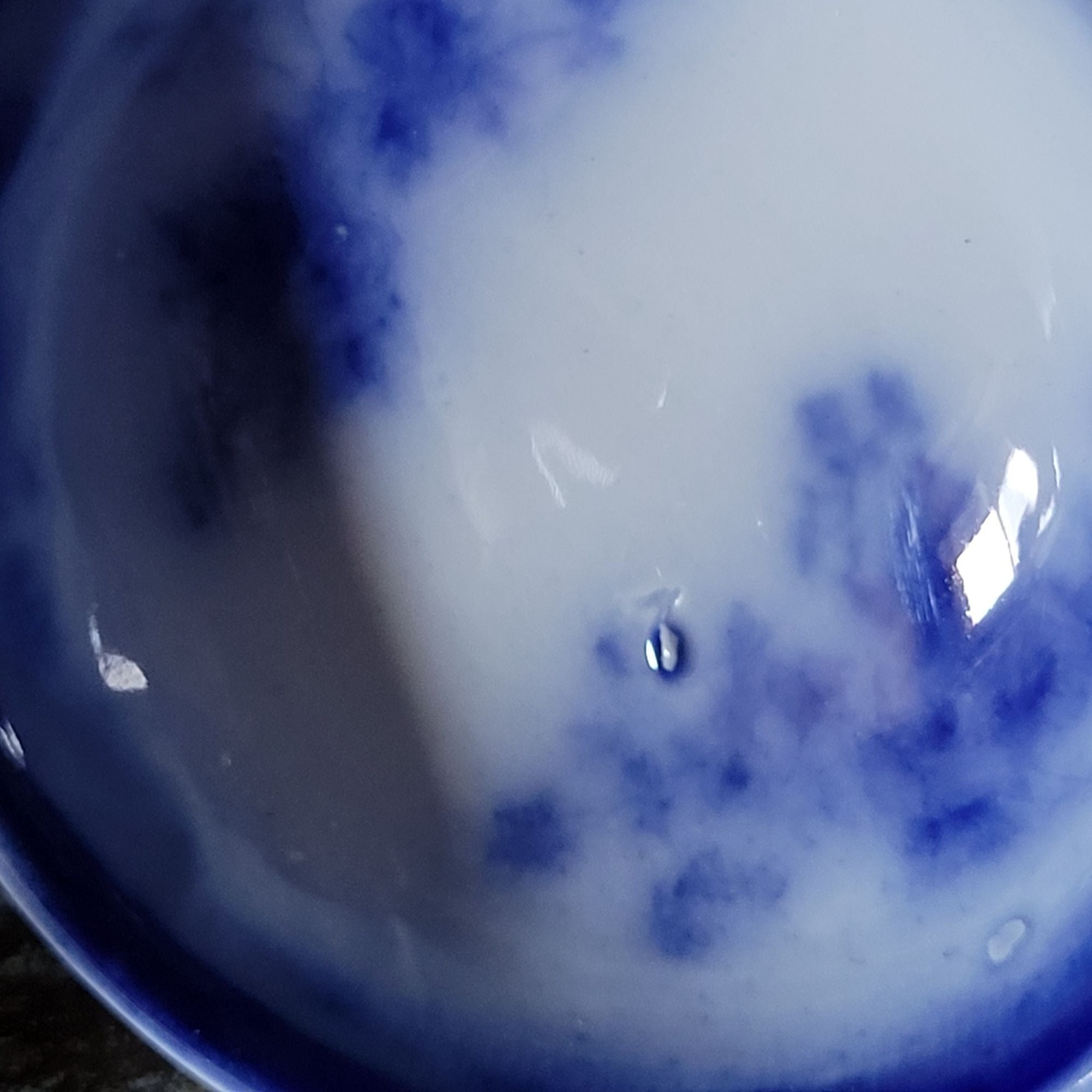 Antique W.H. Grindley Flow Blue Sauce Tureen With Ladle And Undertray c 1900