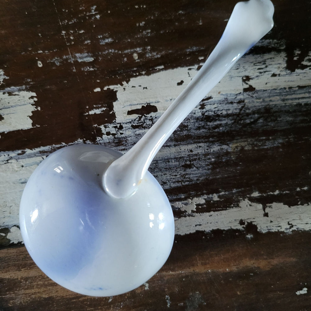 Antique W.H. Grindley Flow Blue Sauce Tureen With Ladle And Undertray c 1900