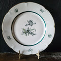 Vintage Royal Bayreuth Teal Tulip Dinner Plate 10.875" Floral Design Gold Trim