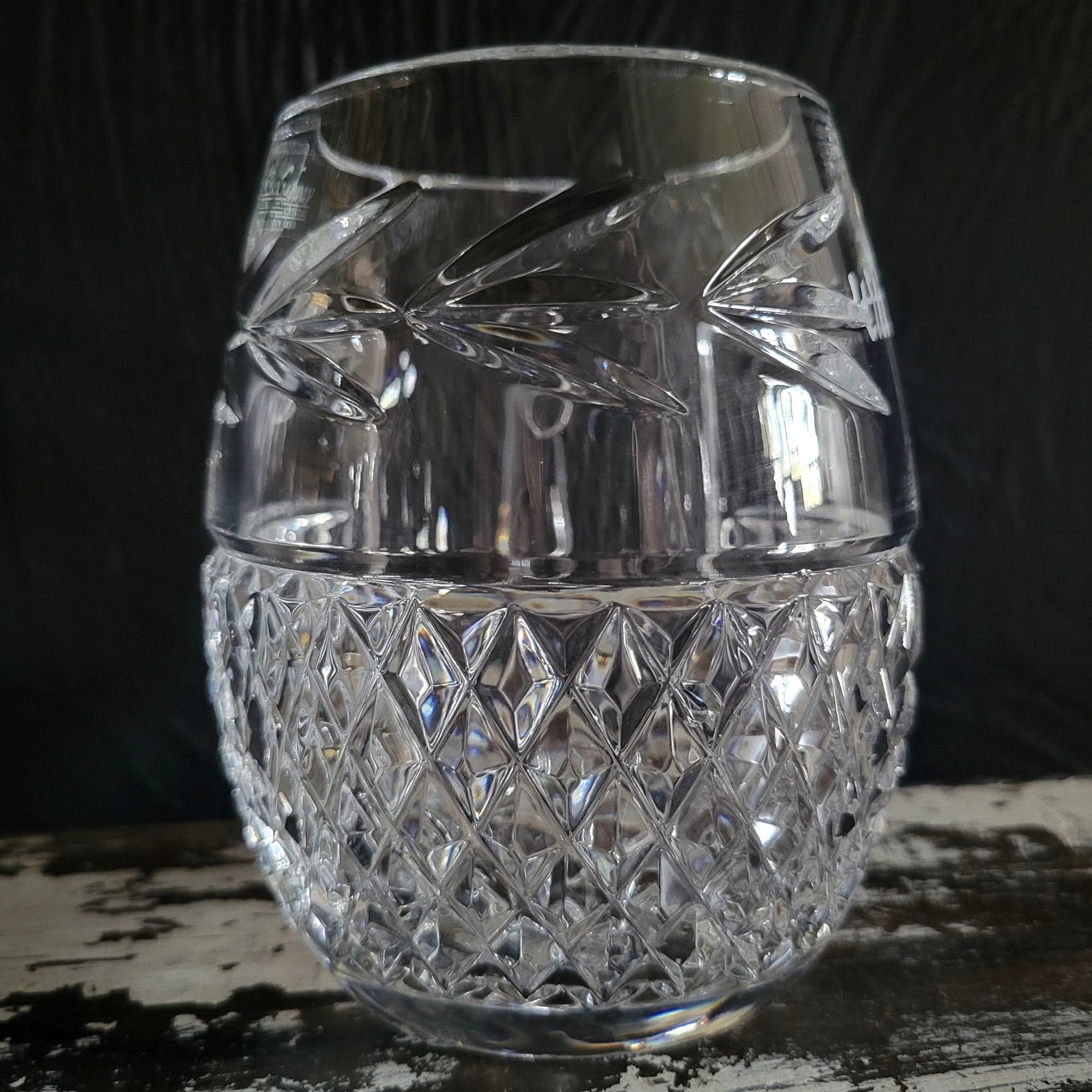 Vintage Galway Irish Crystal Tankard Mug With Handle Engraved "Tis Himself"