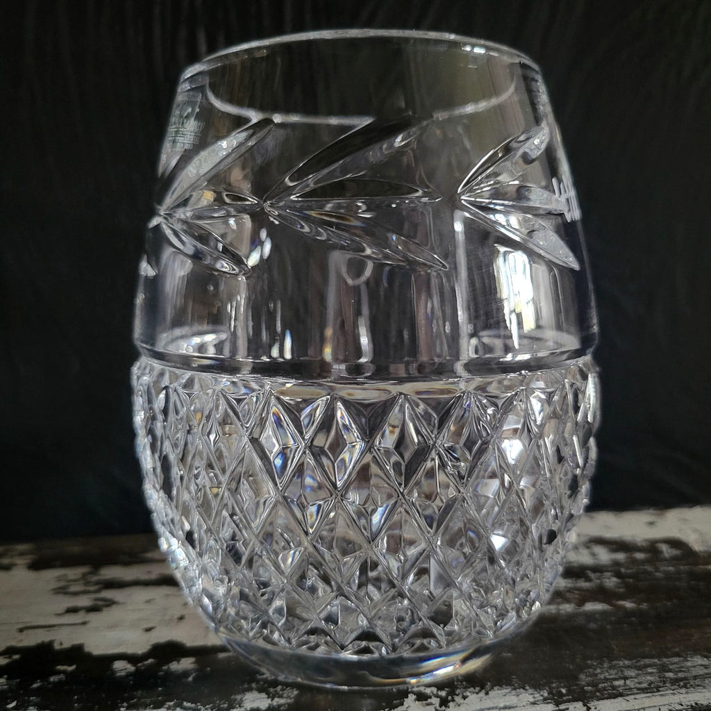 Vintage Galway Irish Crystal Tankard Mug With Handle Engraved "Tis Himself"