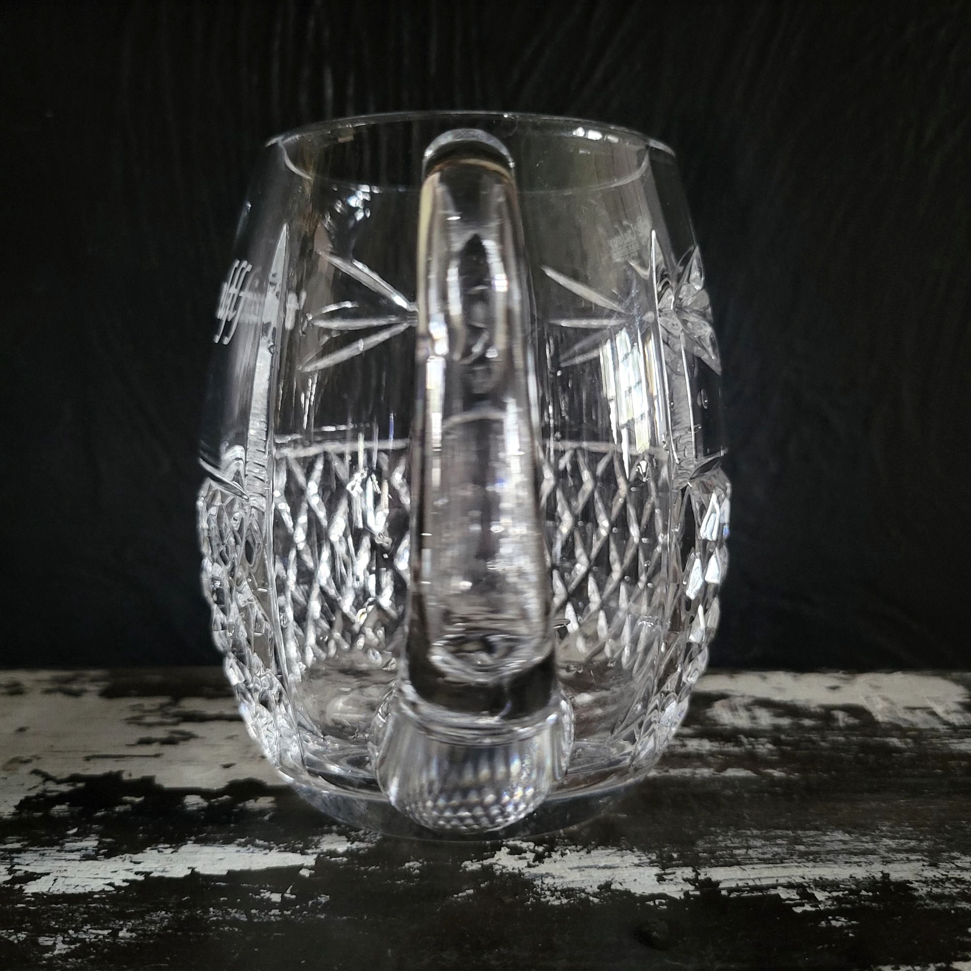 Vintage Galway Irish Crystal Tankard Mug With Handle Engraved "Tis Himself"
