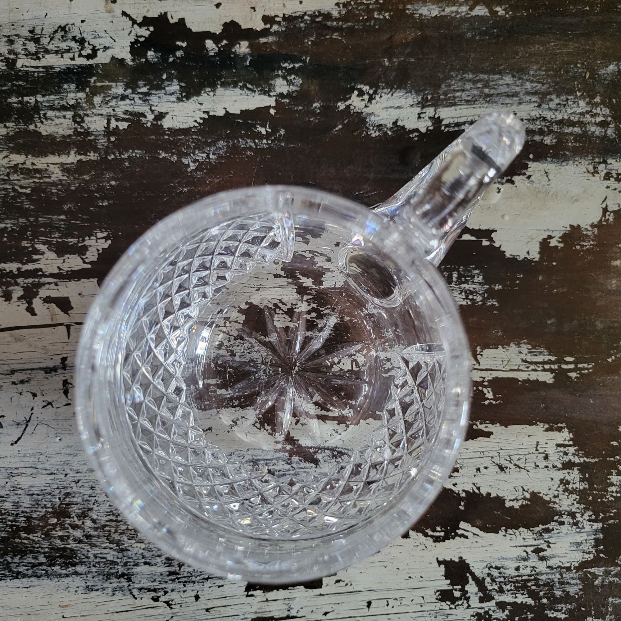 Vintage Galway Irish Crystal Tankard Mug With Handle Engraved "Tis Himself"