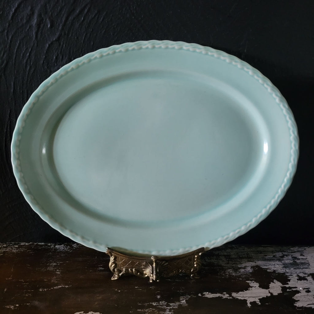 Vintage Vernon Kilns Native California Mint Green Platter 13.5 " Shabby Chic