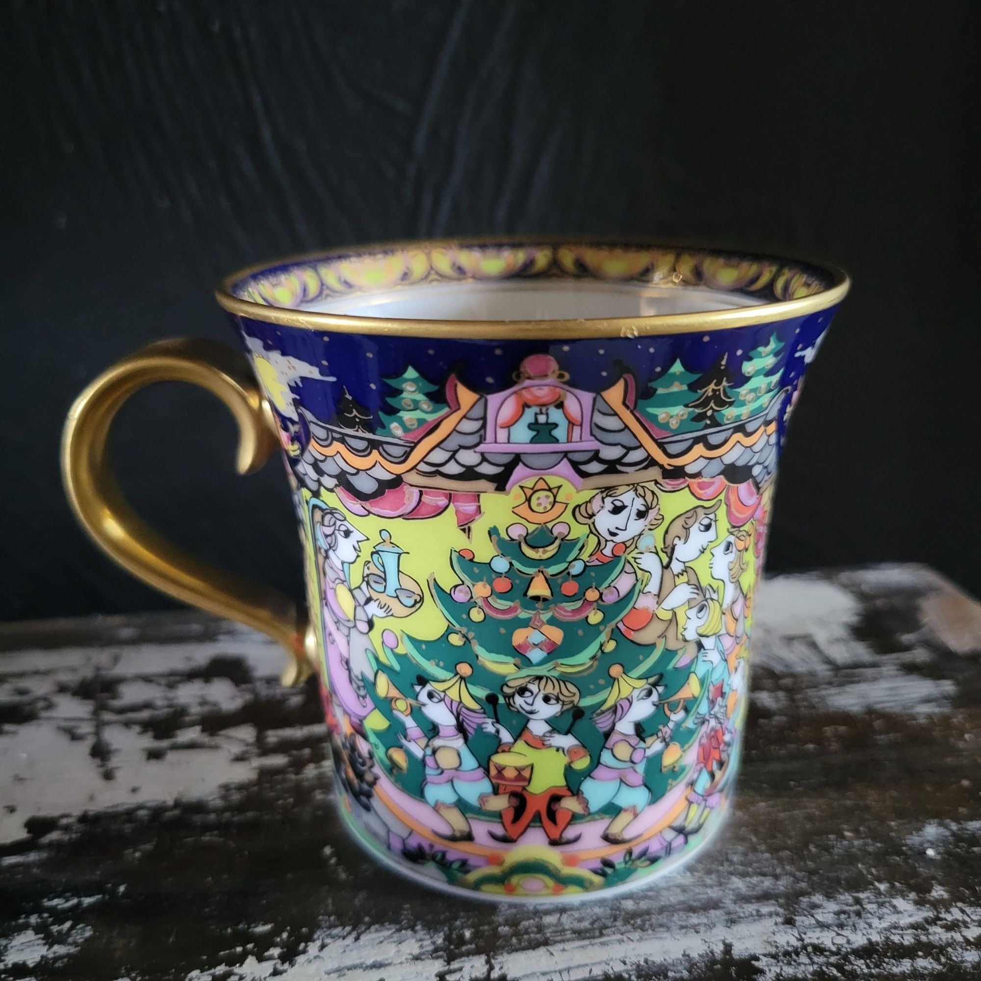 Vtg Bjorn Wiinblad Rosenthal Studio-Line Christmas Mug 1998 O Tannenbaum