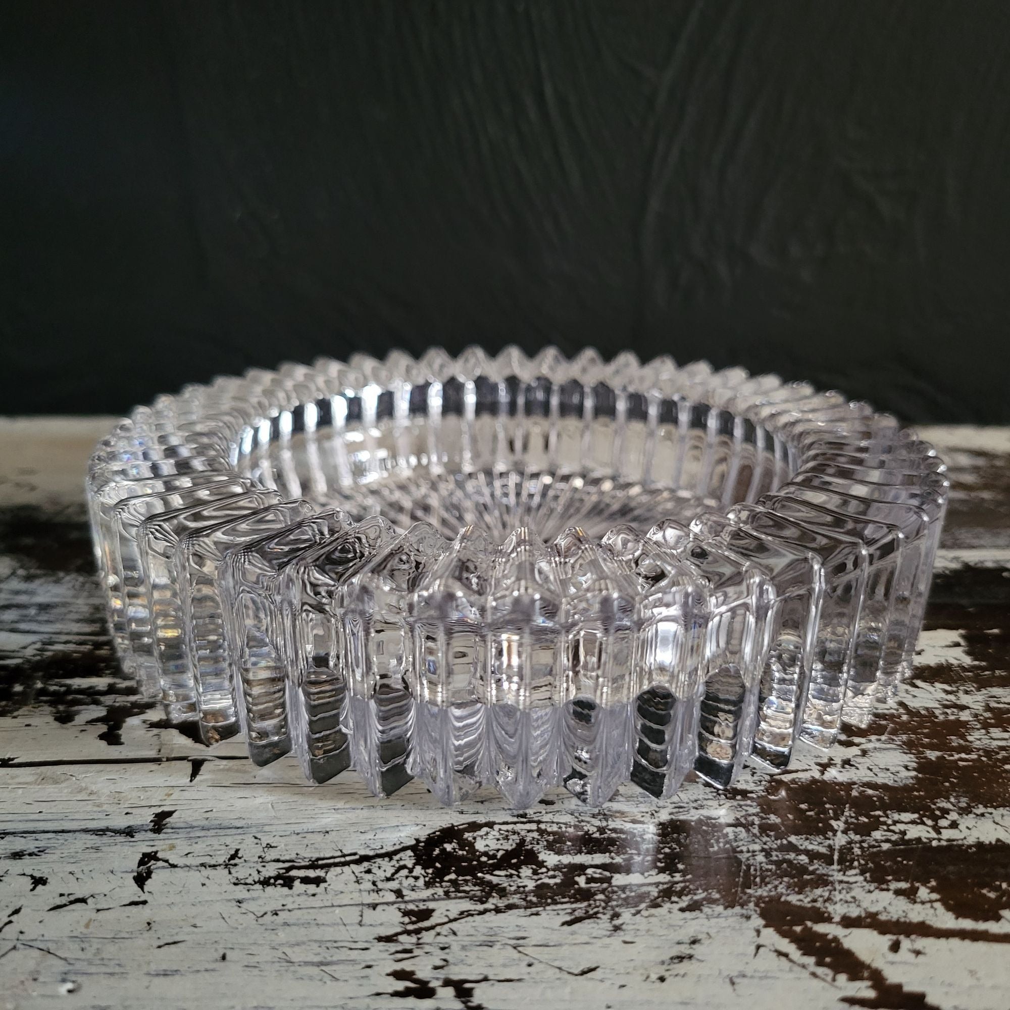 Vintage Mikasa Diamond Fire Wine Bottle Coaster, Pillar Candle Holder