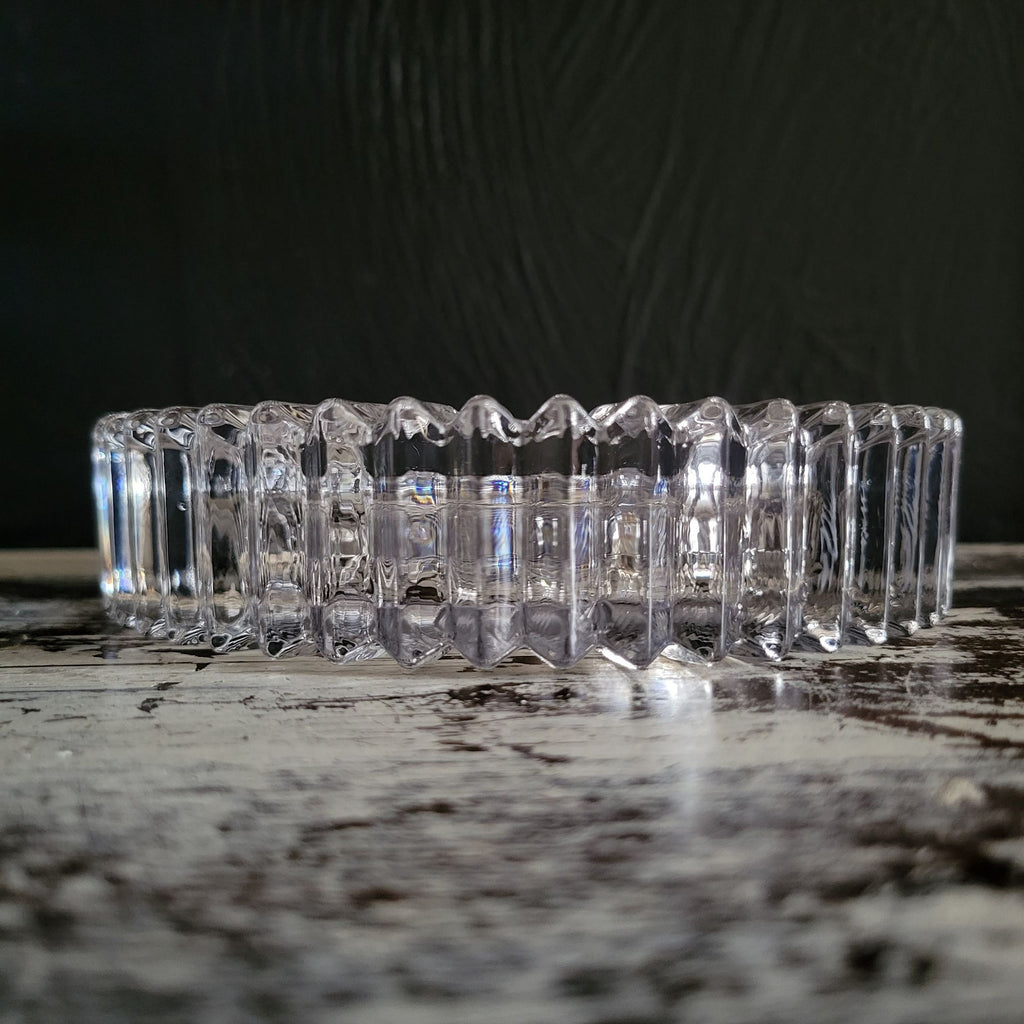 Vintage Mikasa Diamond Fire Wine Bottle Coaster, Pillar Candle Holder