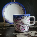 Vtg Naughty Angels O. Castro Galicia Espana Porcelain Demitasse Cup and Saucer