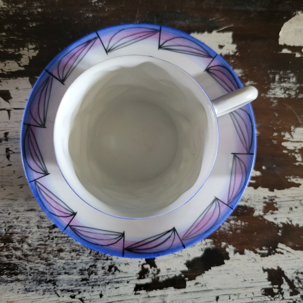Vtg Naughty Angels O. Castro Galicia Espana Porcelain Demitasse Cup and Saucer