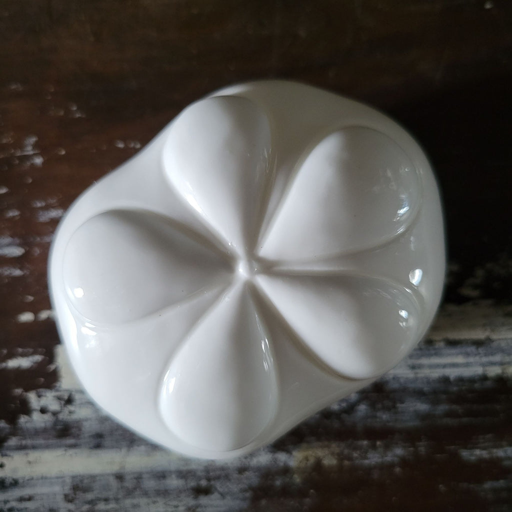 Vintage The Beachcombers Sand Dollar Trinket Box Bone China Round Keepsake White
