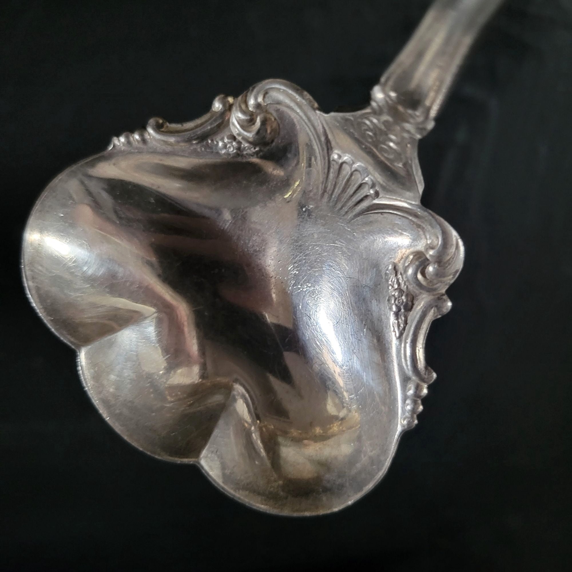 Vtg WM Rogers and Son Silverplate AA Oxford Serving Spoon Ladle Scalloped Bowl