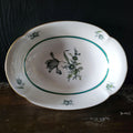 Vintage Royal Bayreuth Teal Tulip 9" Oval Vegetable Bowl Floral Design Gold Trim