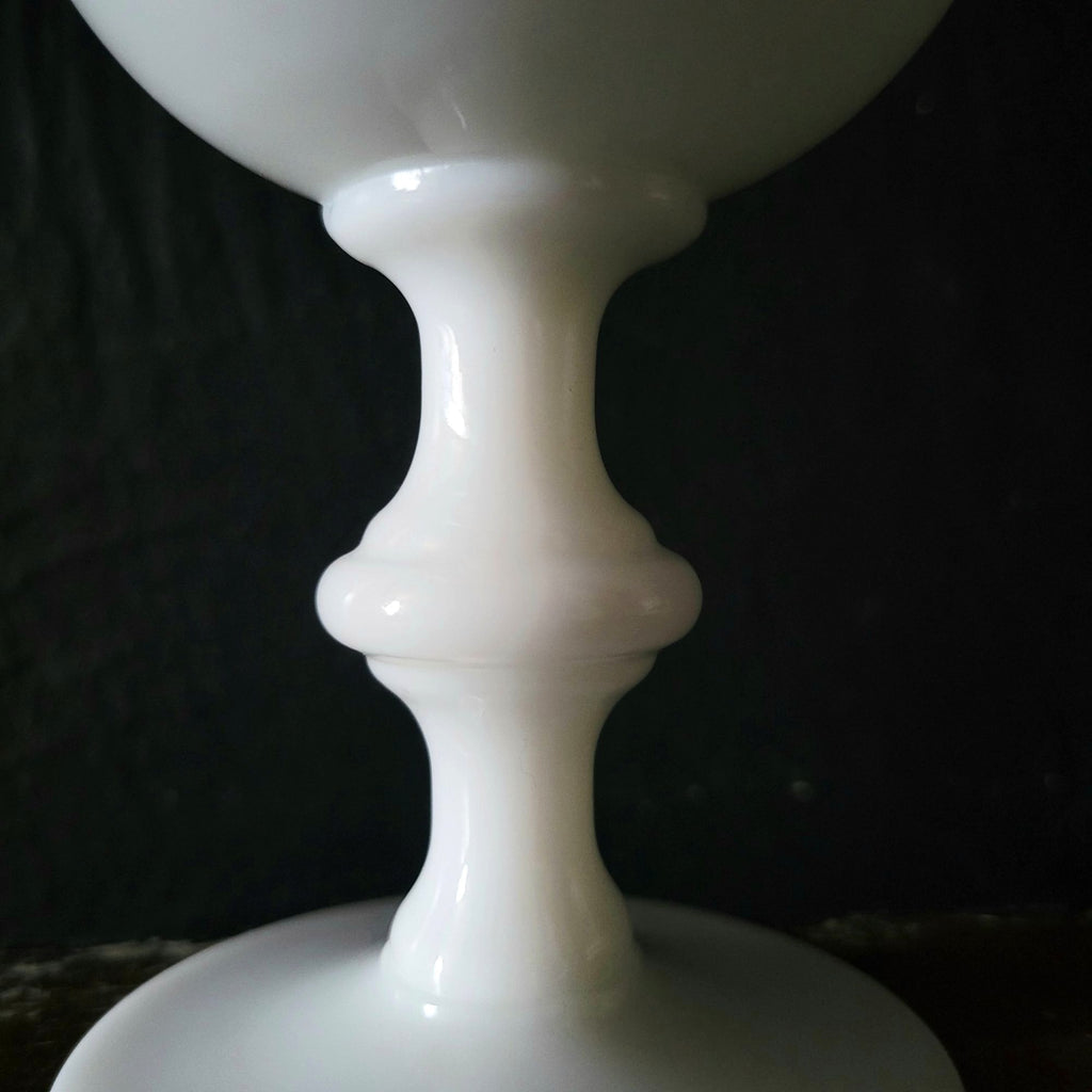 Vintage Vallerysthal French White Opaline Water Goblet c 1930s France 5.25" 8 oz