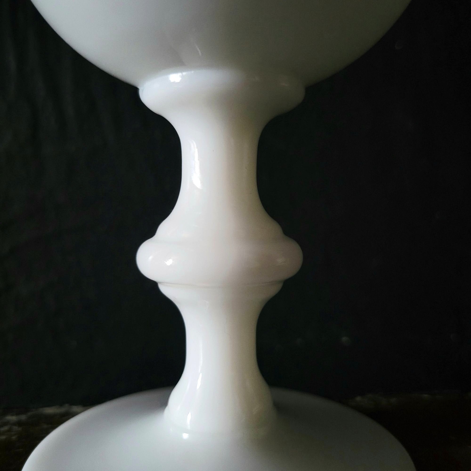 Vintage Vallerysthal French White Opaline Water Goblet c 1930s France 5.25" 8 oz