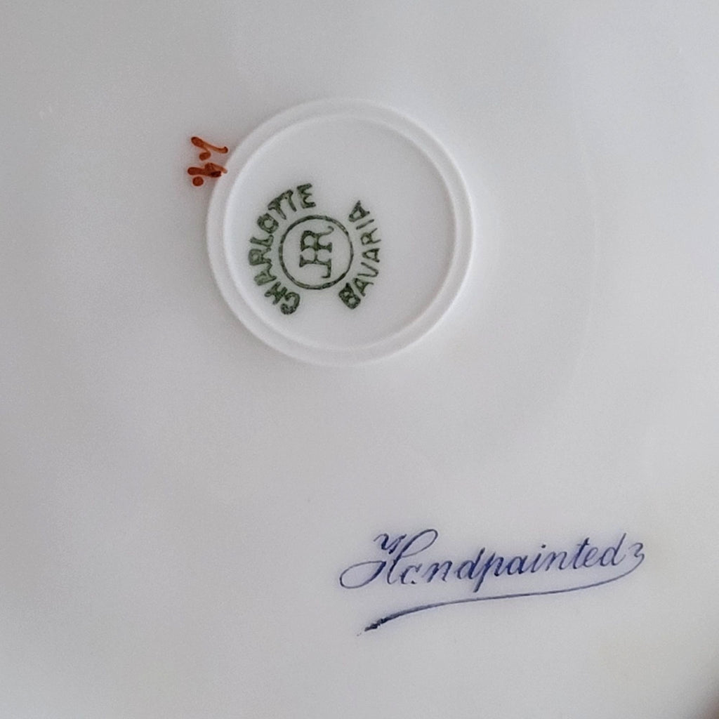 Antique JHR Charlotte Bavaria Hand Painted Blackberry Plate Plate Wall