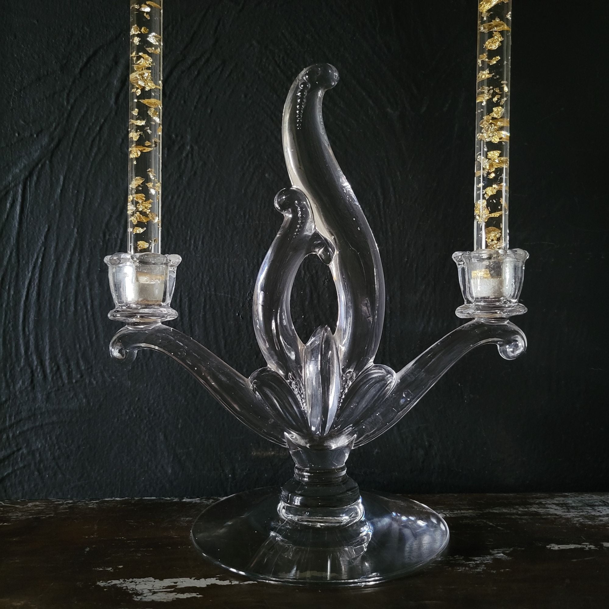 Vintage Heisey Flame Double Candle Holder