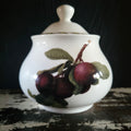 Vtg Queens Royal Horticultural Society Hookers Fruit Sugar Bowl With Plum Design