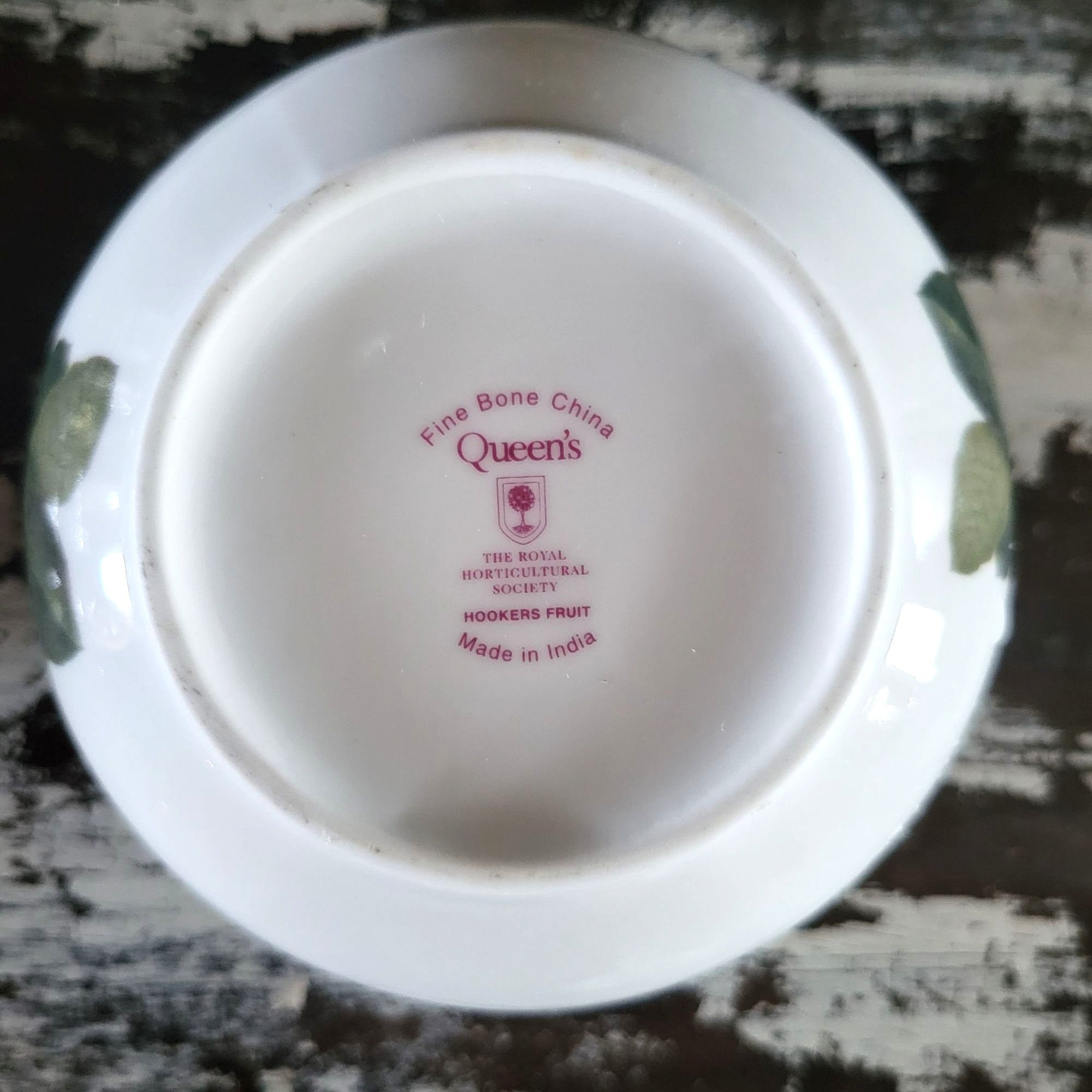 Vtg Queens Royal Horticultural Society Hookers Fruit Sugar Bowl With Plum Design