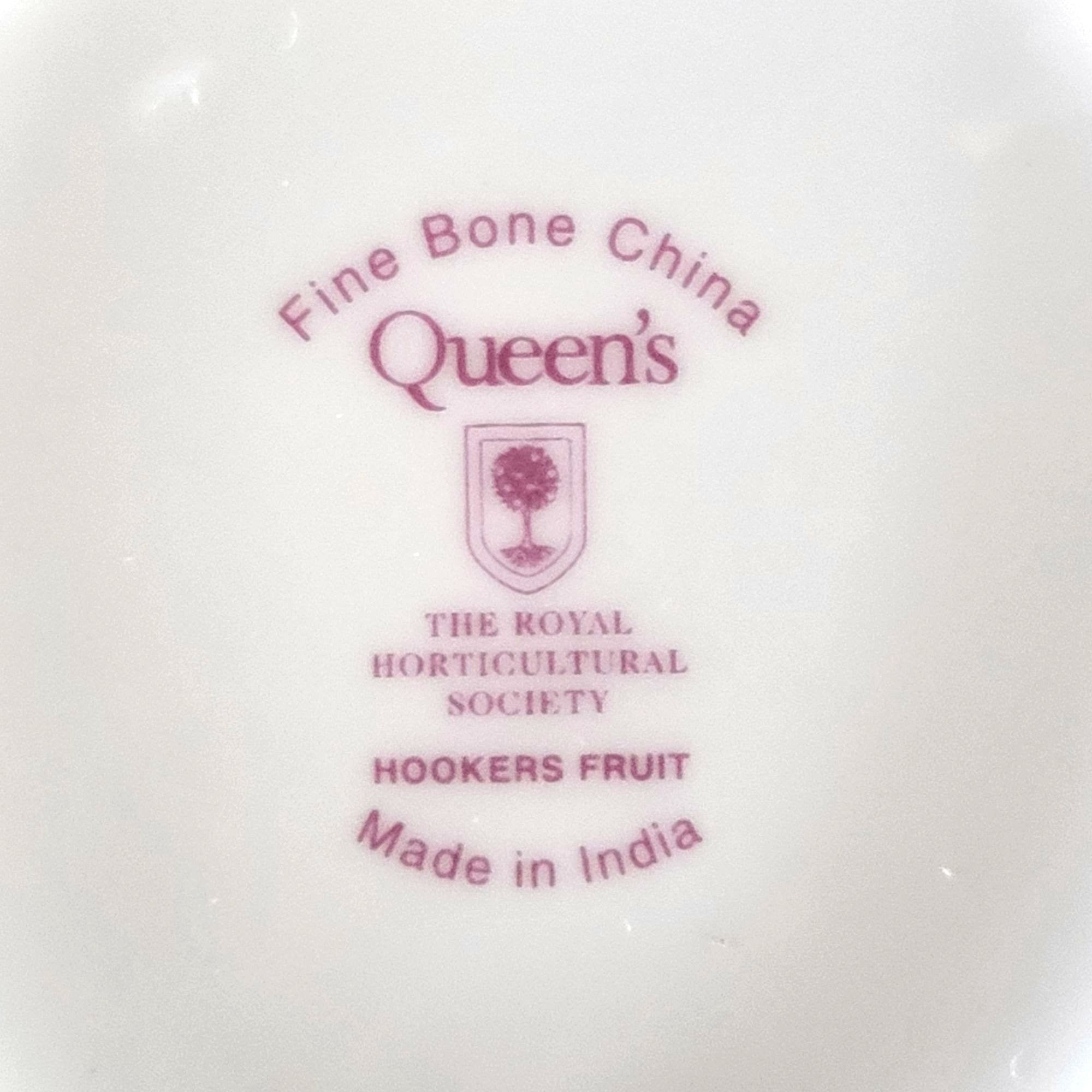 Vtg Queens Royal Horticultural Society Hookers Fruit Sugar Bowl With Plum Design