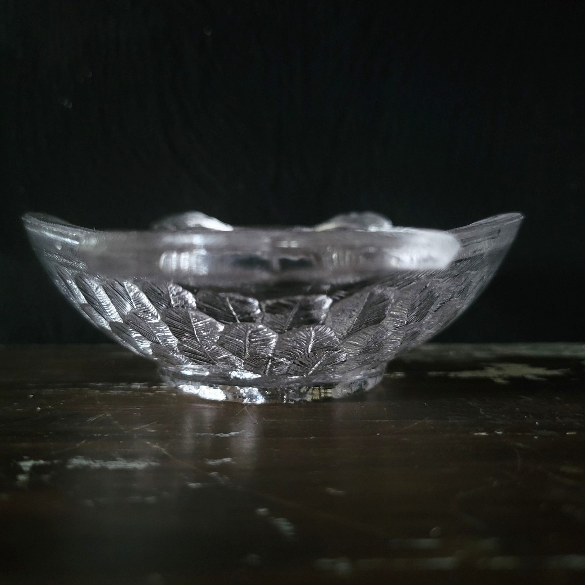 Antique 1880s EAPG Central Glass Co. Owl Pickle Dish Clear Glass