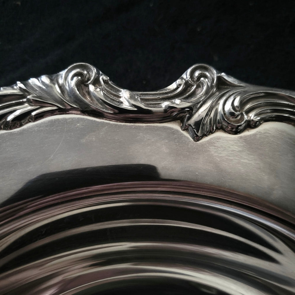 Vtg Reed & Barton King Francis Silverplate Bowl #1671 12" Ornate Floral Design