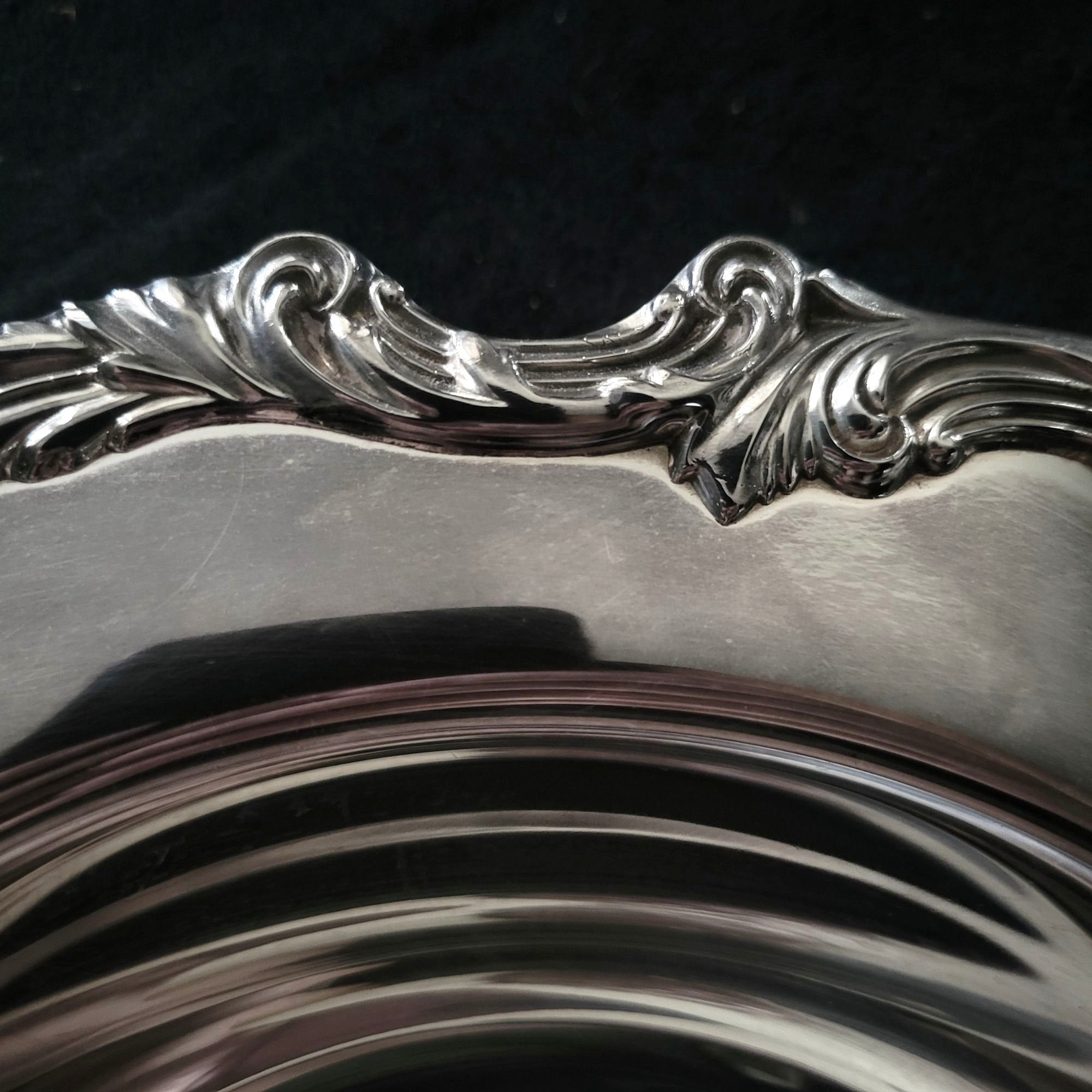 Vtg Reed & Barton King Francis Silverplate Bowl #1671 12" Ornate Floral Design