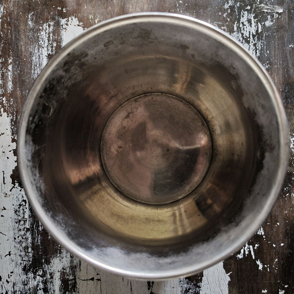 Sur La Table Ice Bucket Wine Bucket Weathered Silver-Tone Metal, Silver Cachepot
