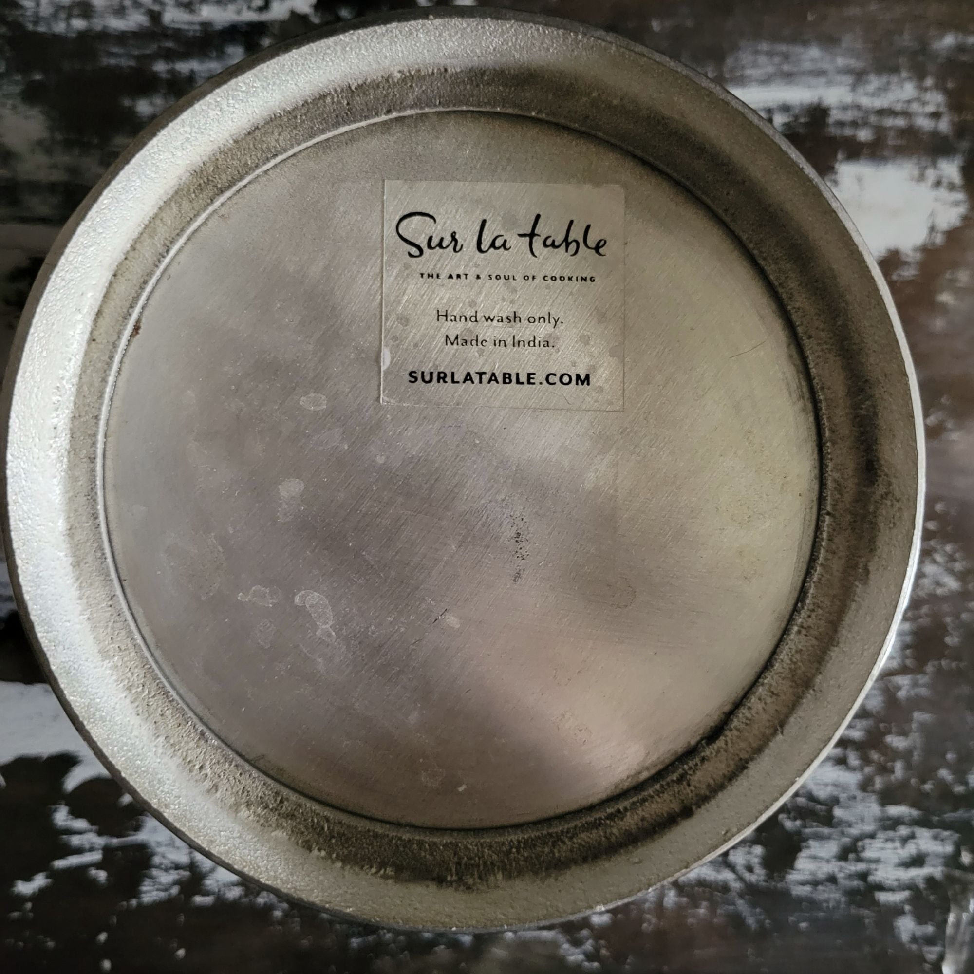 Sur La Table Ice Bucket Wine Bucket Weathered Silver-Tone Metal, Silver Cachepot
