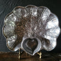 Vintage Wilton Armetale Chip & Dip Cabbage Leaf Serving Bowl Pewter