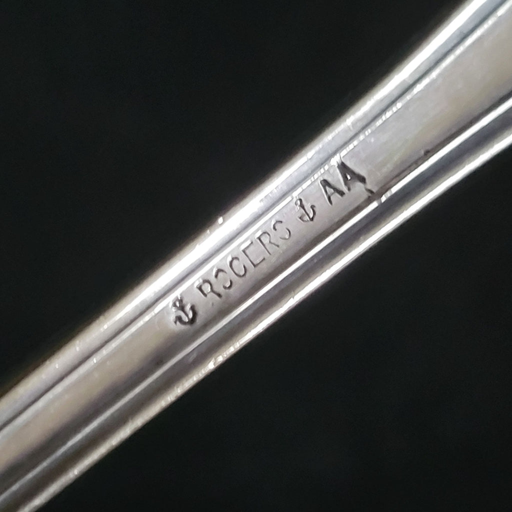 Vintage Rogers & Sons Silverplate Ornate Ladle With Scroll Design 12"