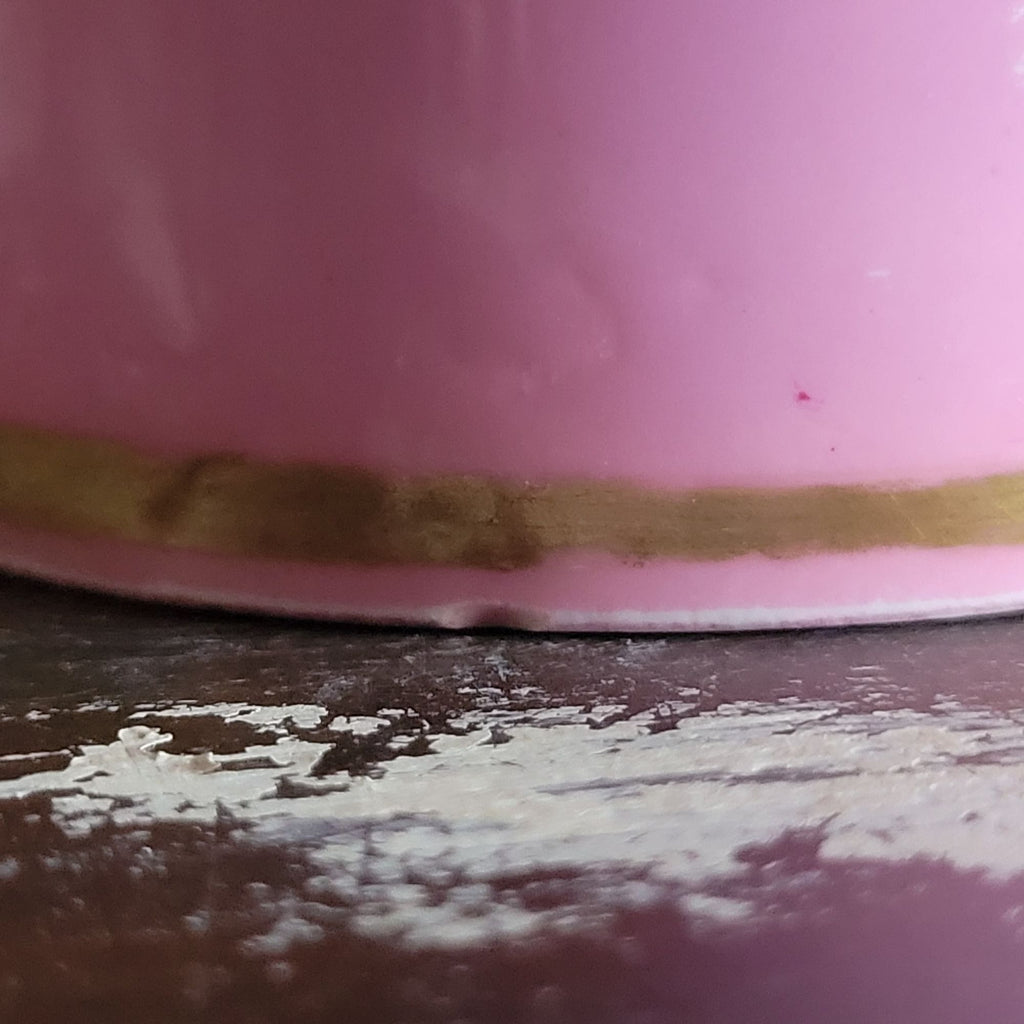 Victorian Pink Porcelain Souvenir Cup Gold Trim "A Present From A Friend"