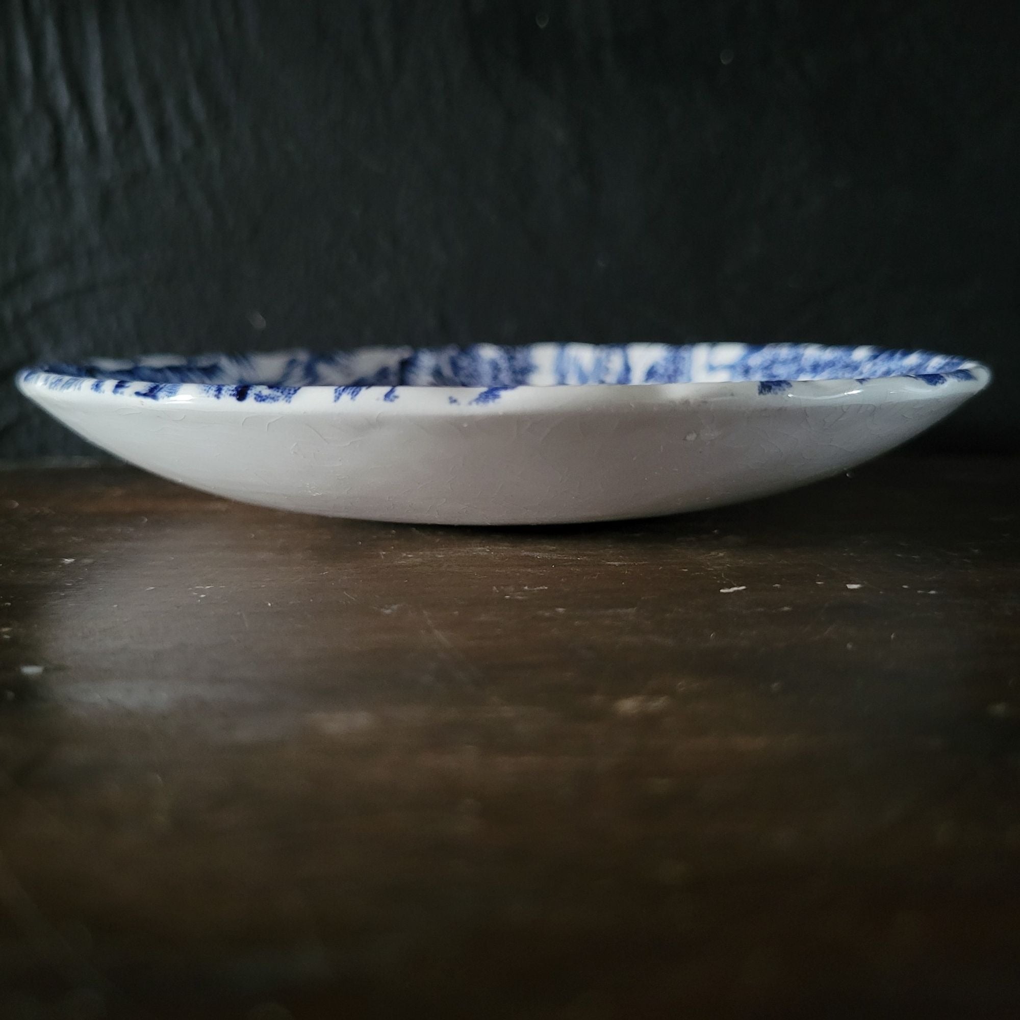Vintage Myott Royal Mail Staffordshire Saucer Blue And White Coaching Scene England