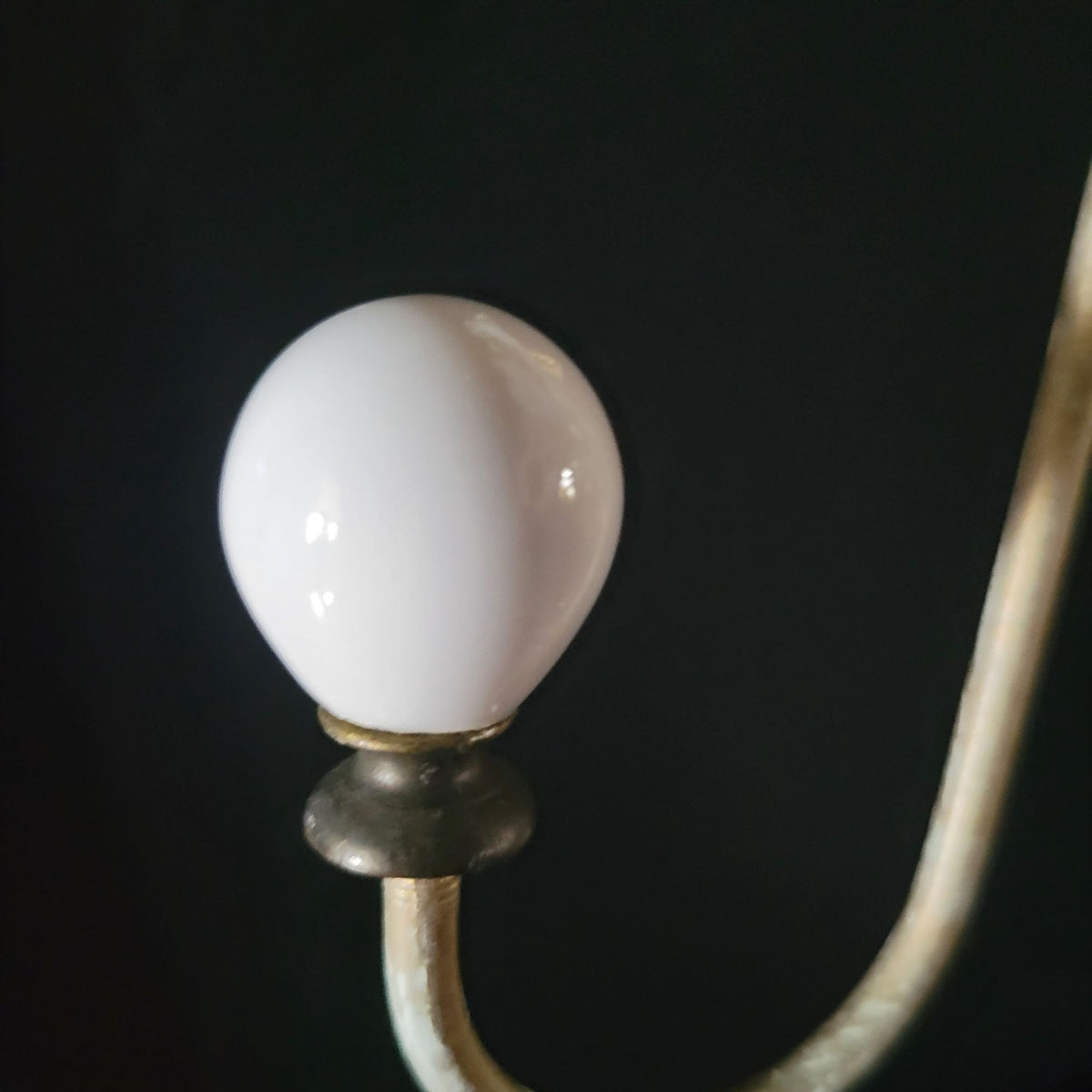 Antique-Style Iron Wall Hooks Distressed Finish And Porcelain-Tipped Hooks
