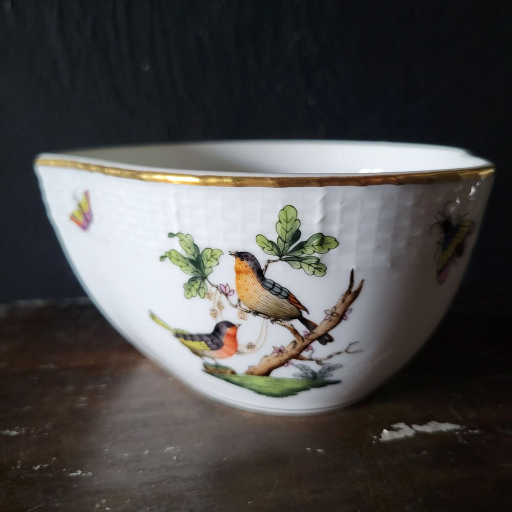 Herend Rothschild Birds Bowl Insects Butterfly Pattern #6000 RO, 5 Inches *Read