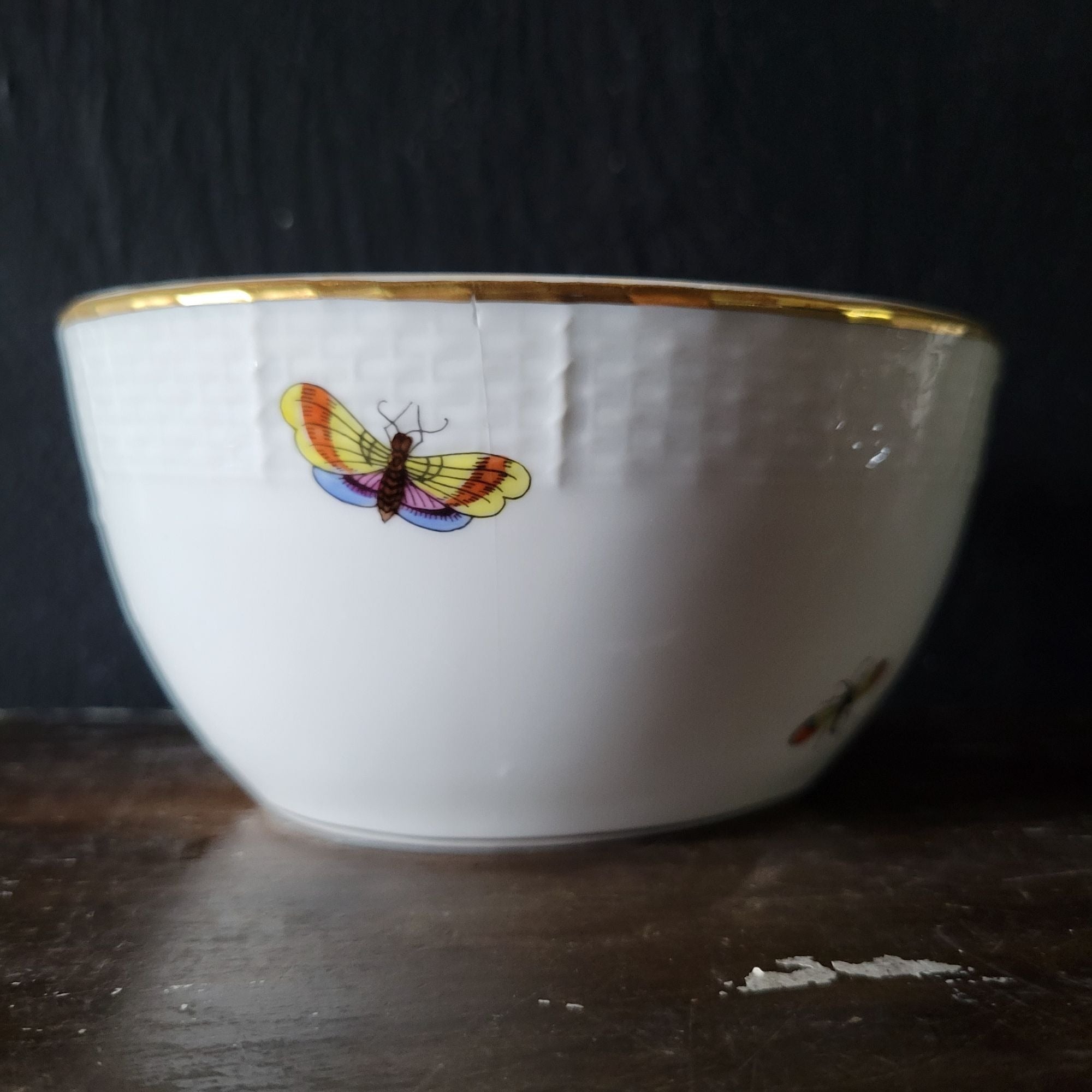 Herend Rothschild Birds Bowl Insects Butterfly Pattern #6000 RO, 5 Inches *Read
