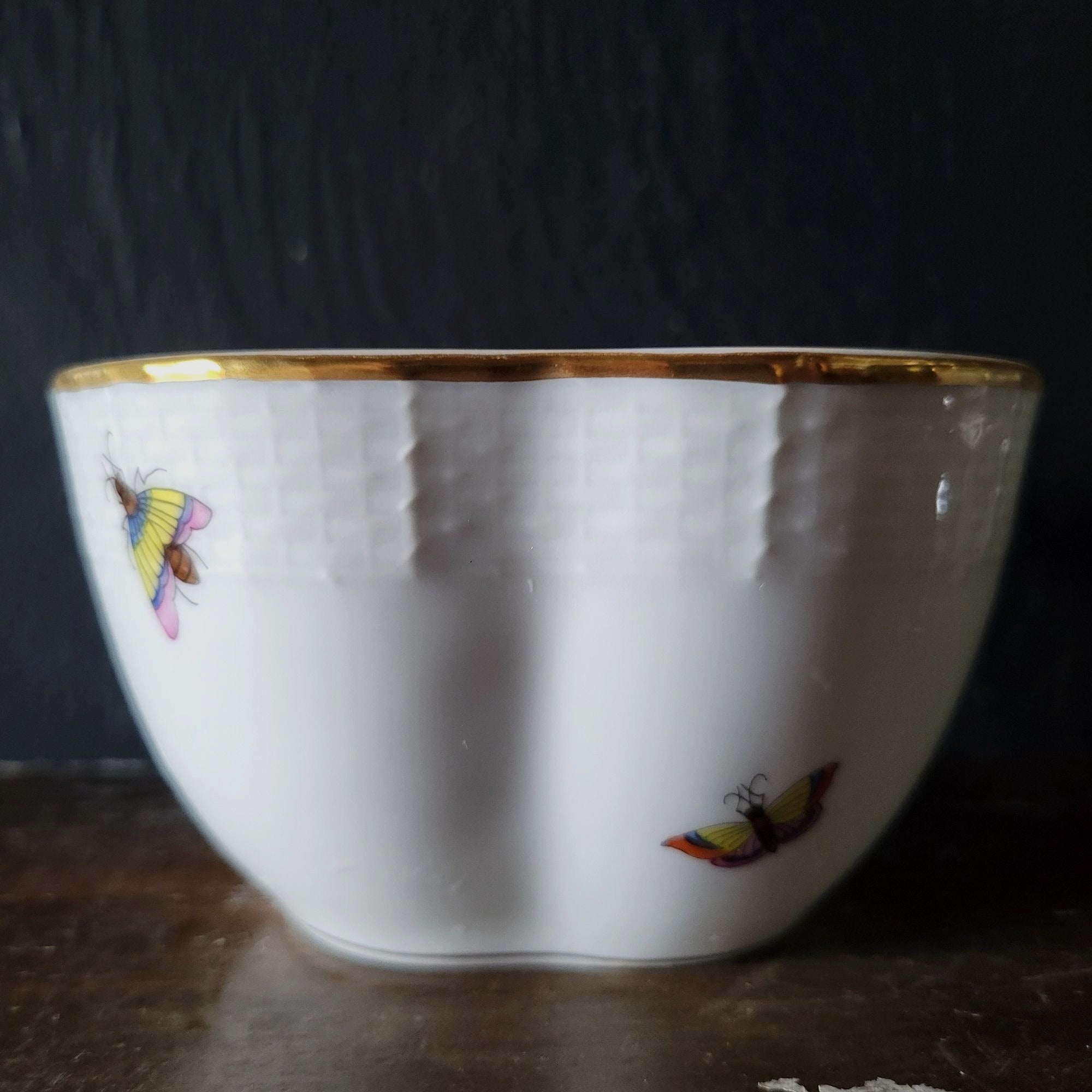 Herend Rothschild Birds Bowl Insects Butterfly Pattern #6000 RO, 5 Inches *Read
