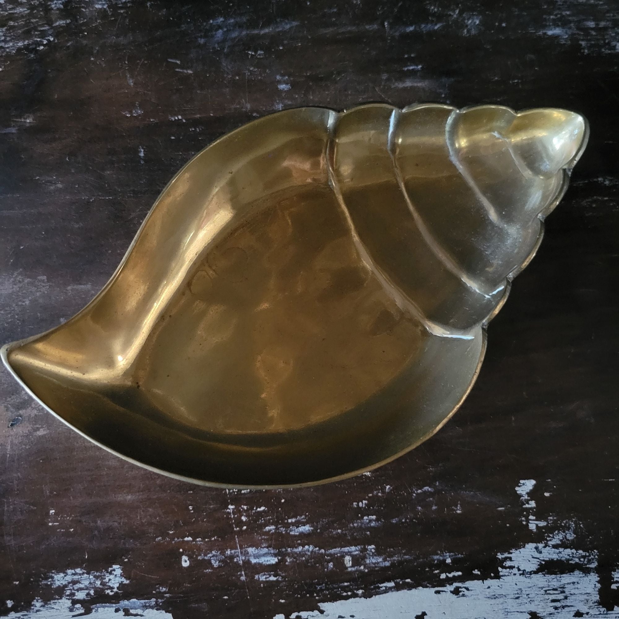 Vintage Brass Shell Shaped Dish Brass Trinket Dish