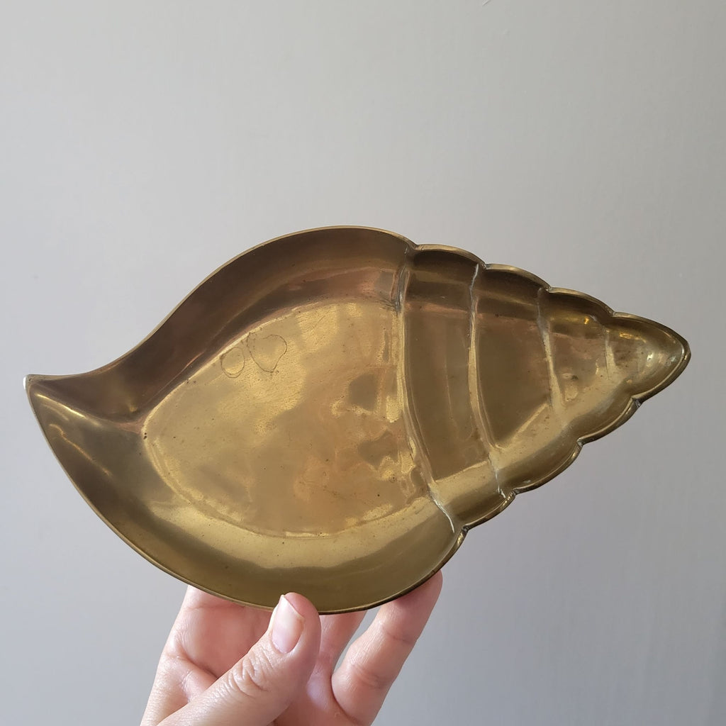 Vintage Brass Shell Shaped Dish Brass Trinket Dish