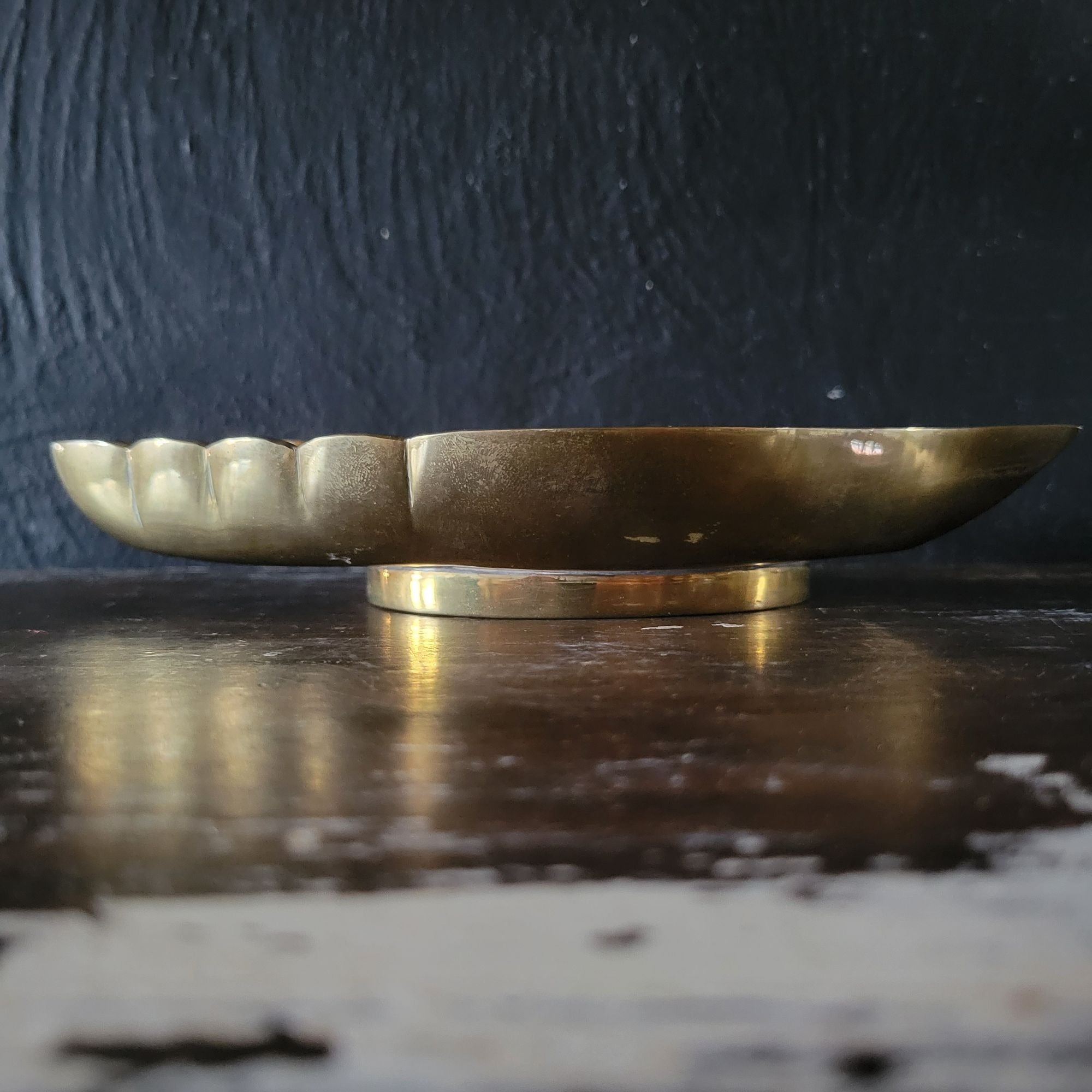 Vintage Brass Shell Shaped Dish Brass Trinket Dish