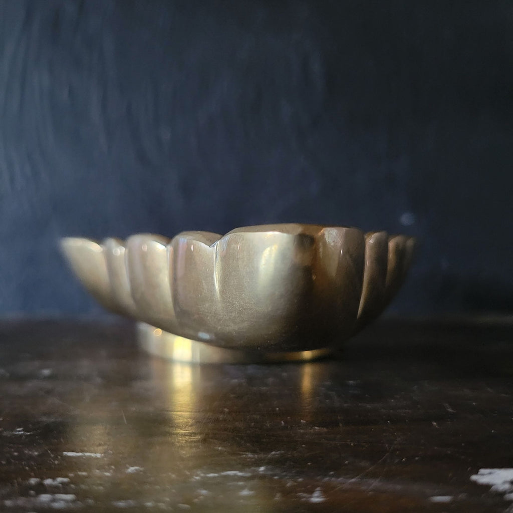 Vintage Brass Shell Shaped Dish Brass Trinket Dish